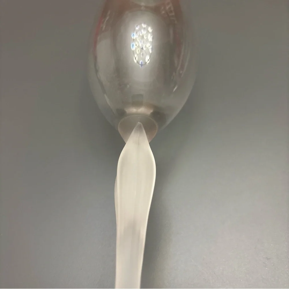 Mikasa TUSCAN Champaign Flutes Tulip Leaf Open Stem 1 Black & 1 Frosted Clear